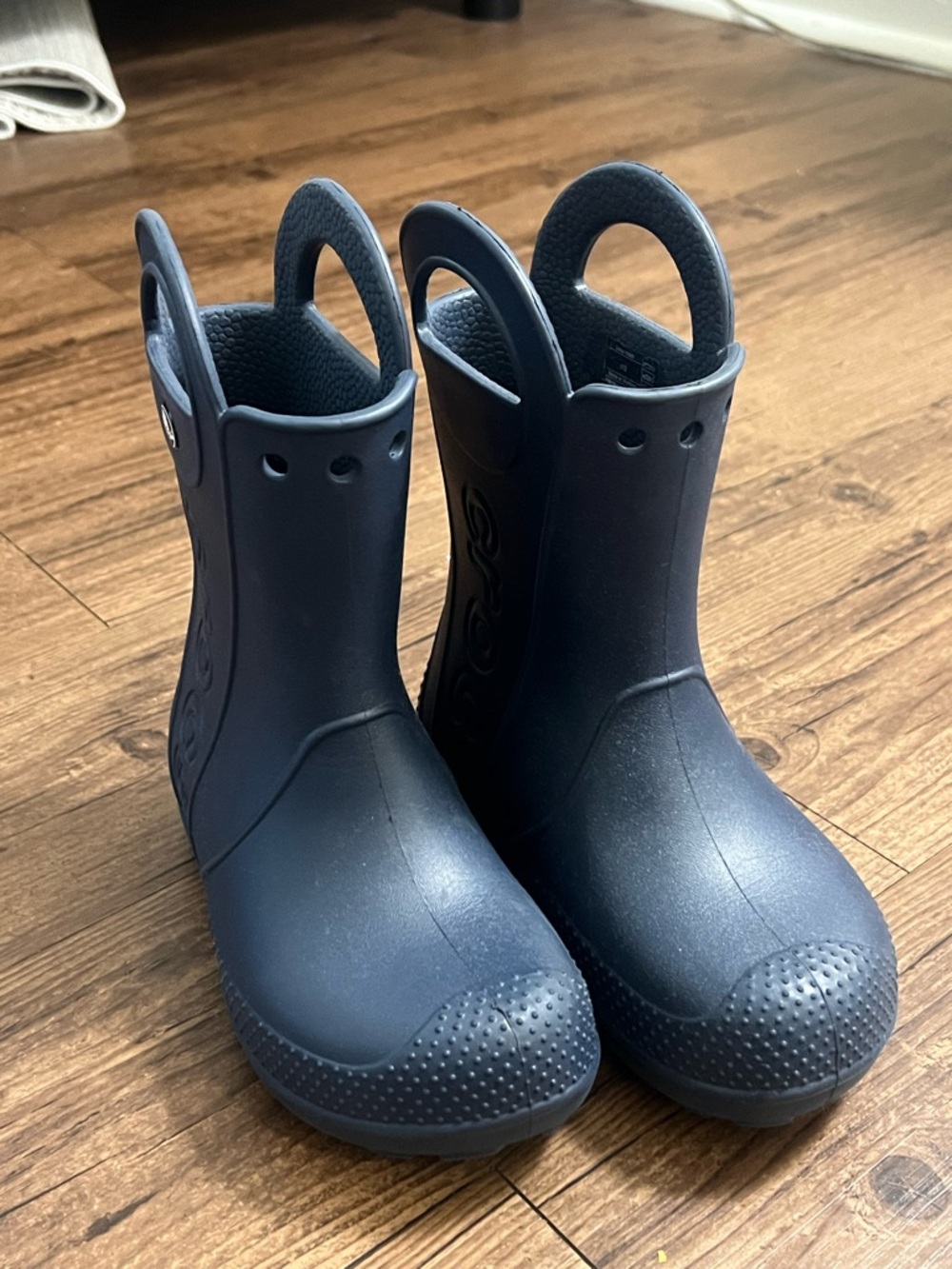 Kids Crocs Navy Blue Waterproof Pull-On Rain Boots